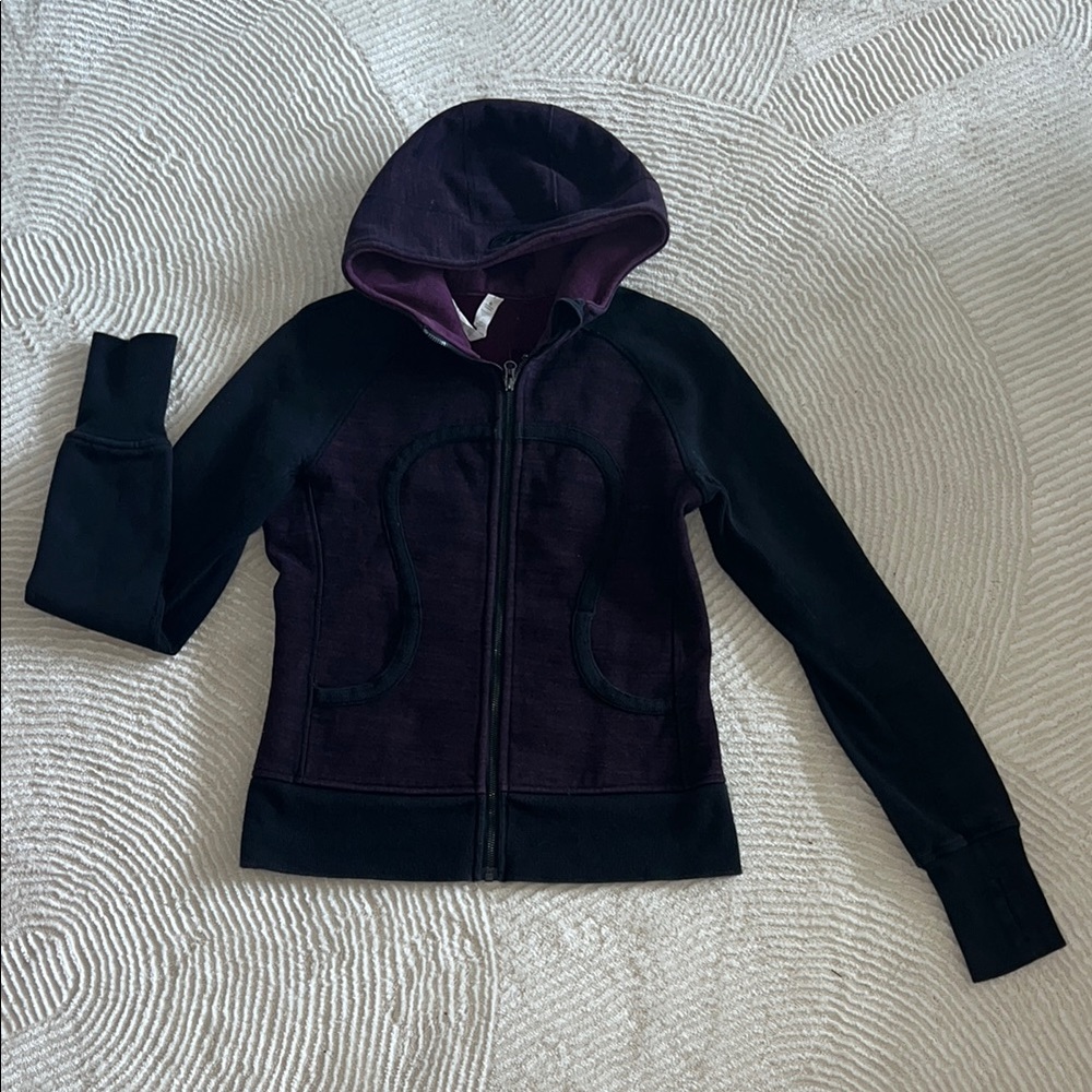 Lululemon Athletica Black and Purple Bomber Jacket